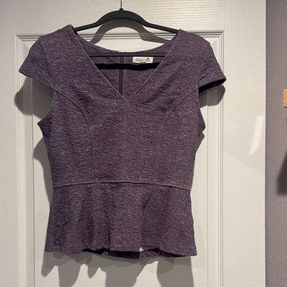 reath & wren Tops - Chic Purple Textured Blouse